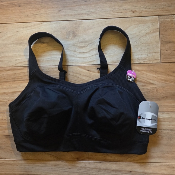 Champion | NWT The Distance Underwire 2.0 Sports Bra in Black Size 34/36D/DD - Picture 5 of 8